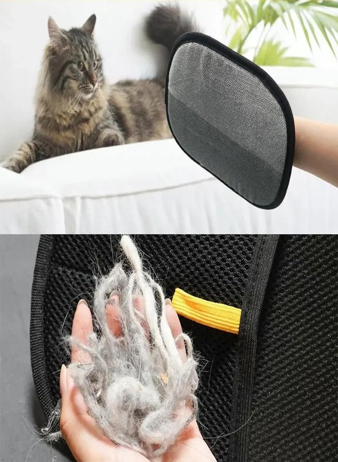 SQUISHY 3PCS Pet Hair Remover Glove, Pet Hair Removal Glove, Reusable Cartoon Big Eyes Removal Mitt with Static Charge - Cat Brush Glove for Shedding & Bathing - Image 3